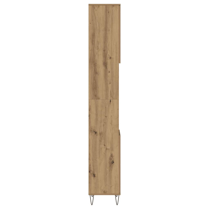 badeværelsesskab 30x30x190 cm konstrueret træ kunsteg