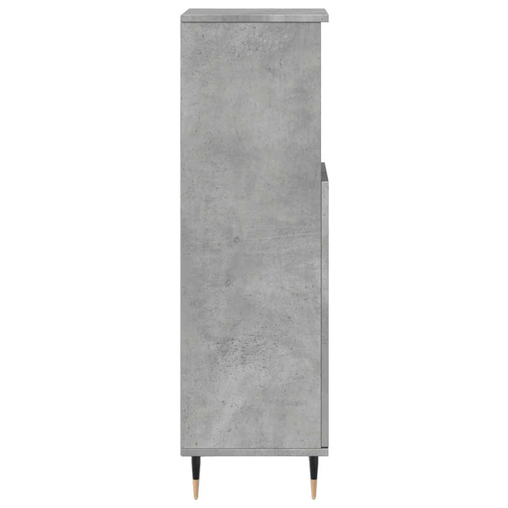 badeværelsesskab 30x30x100 cm konstrueret træ betongrå