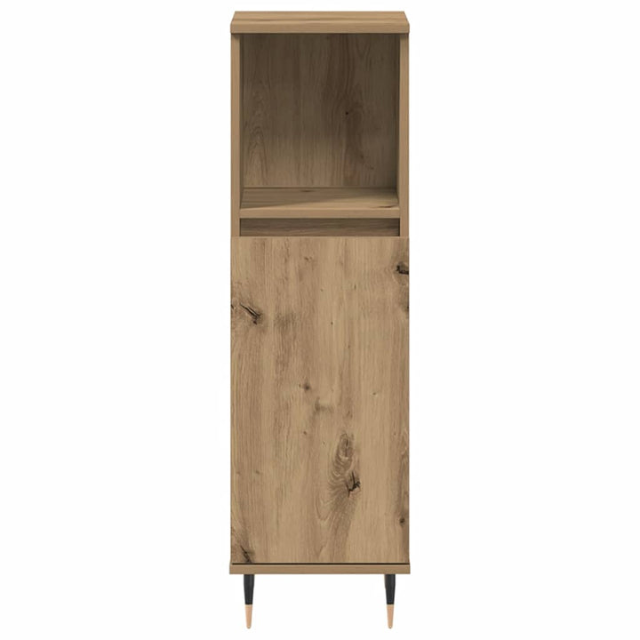 badeværelsesskab 30x30x100 cm konstrueret træ kunsteg