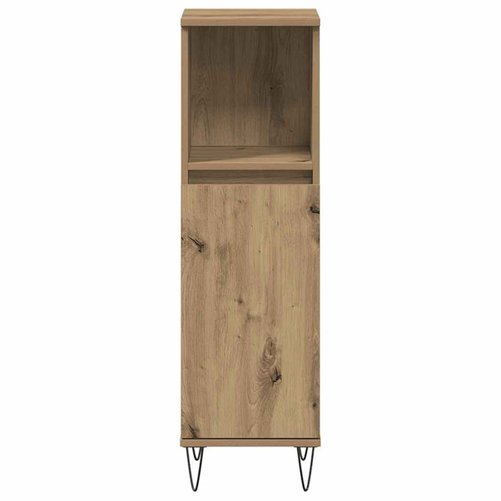 badeværelsesskab 30x30x100 cm konstrueret træ kunsteg