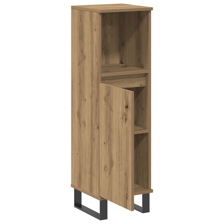 badeværelsesskab 30x30x100 cm konstrueret træ kunsteg