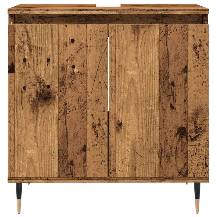 badeværelsesskab 58x33x60 cm konstrueret træ antikt træ