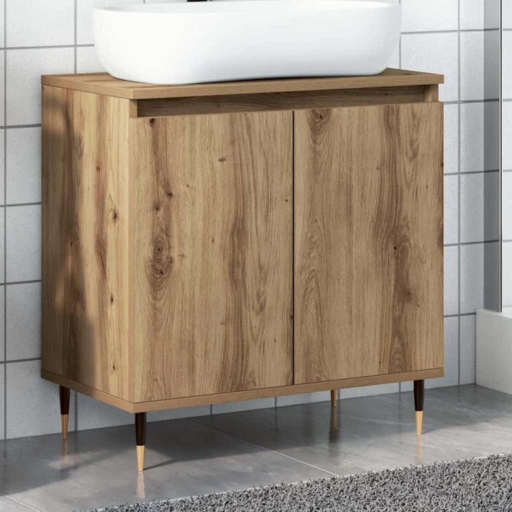 badeværelsesskab 58x33x60 cm konstrueret træ kunsteg