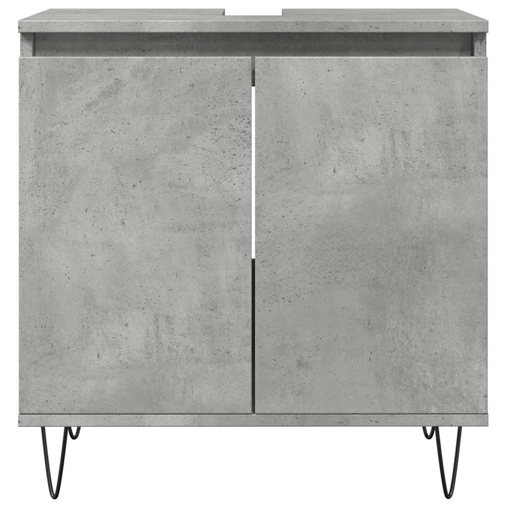badeværelsesskab 58x33x60 cm konstrueret træ betongrå