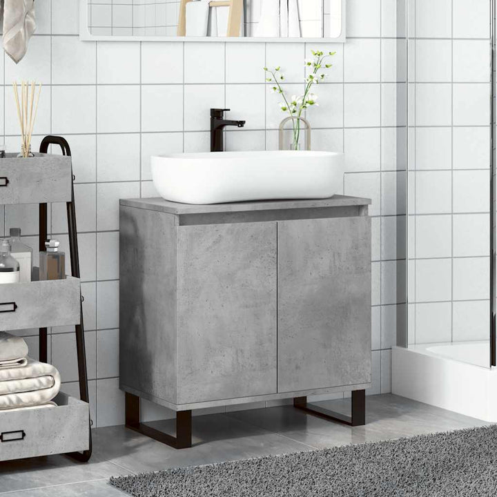 badeværelsesskab 58x33x60 cm konstrueret træ betongrå