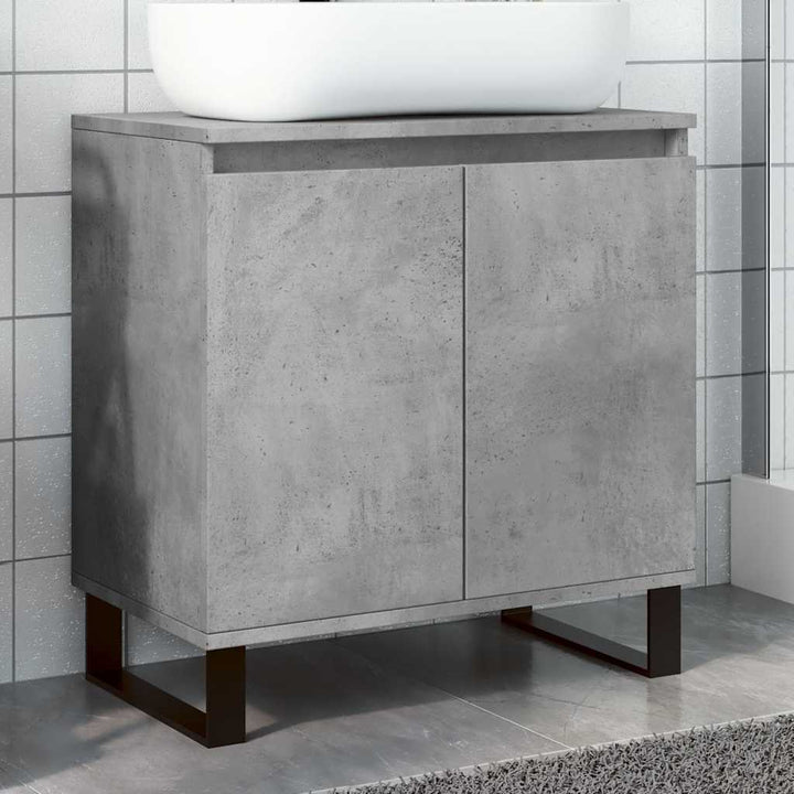 badeværelsesskab 58x33x60 cm konstrueret træ betongrå