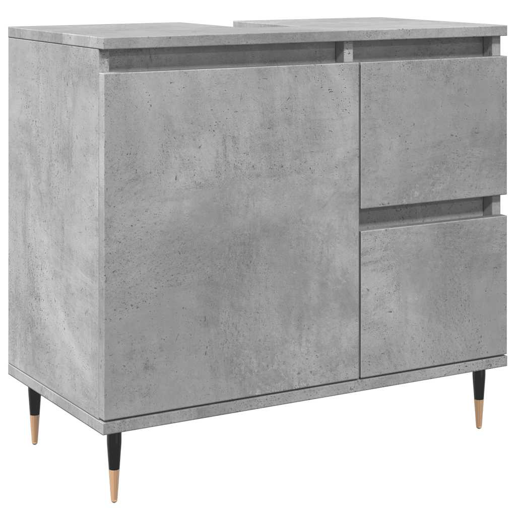 badeværelsesskab 65x33x60 cm konstrueret træ betongrå