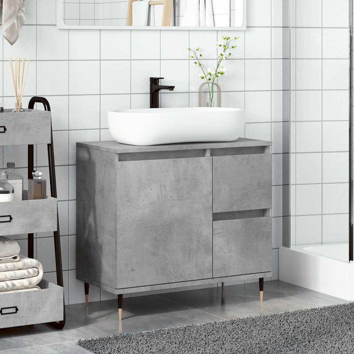 badeværelsesskab 65x33x60 cm konstrueret træ betongrå