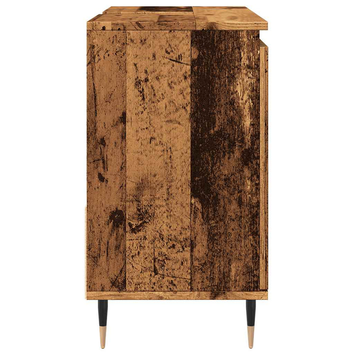 badeværelsesskab 65x33x60 cm konstrueret træ antikt træ