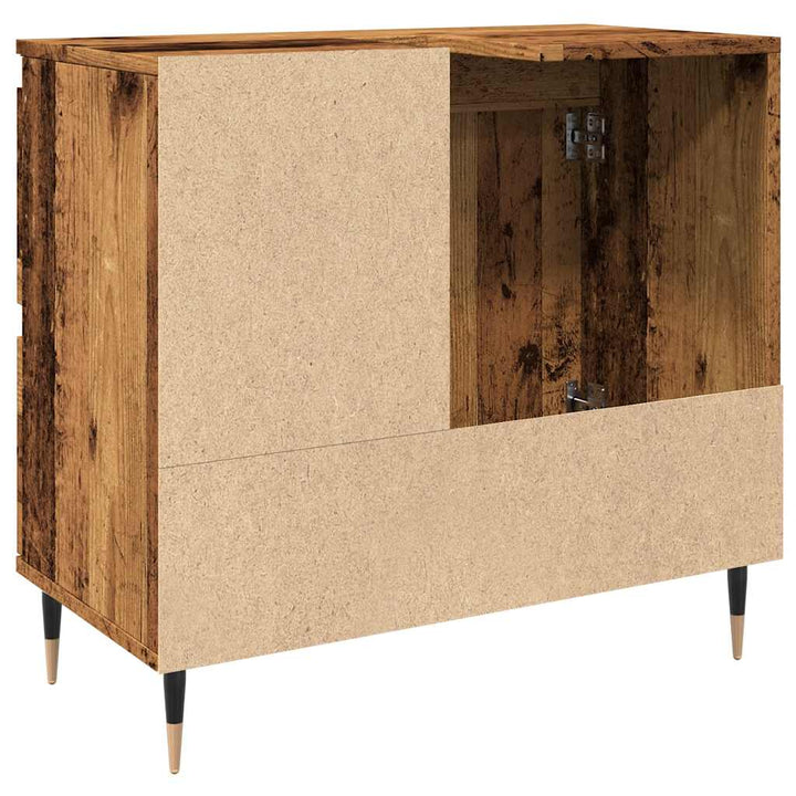 badeværelsesskab 65x33x60 cm konstrueret træ antikt træ