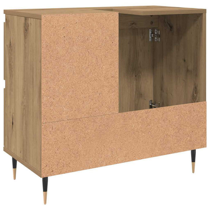 badeværelsesskab 65x33x60 cm konstrueret træ kunsteg