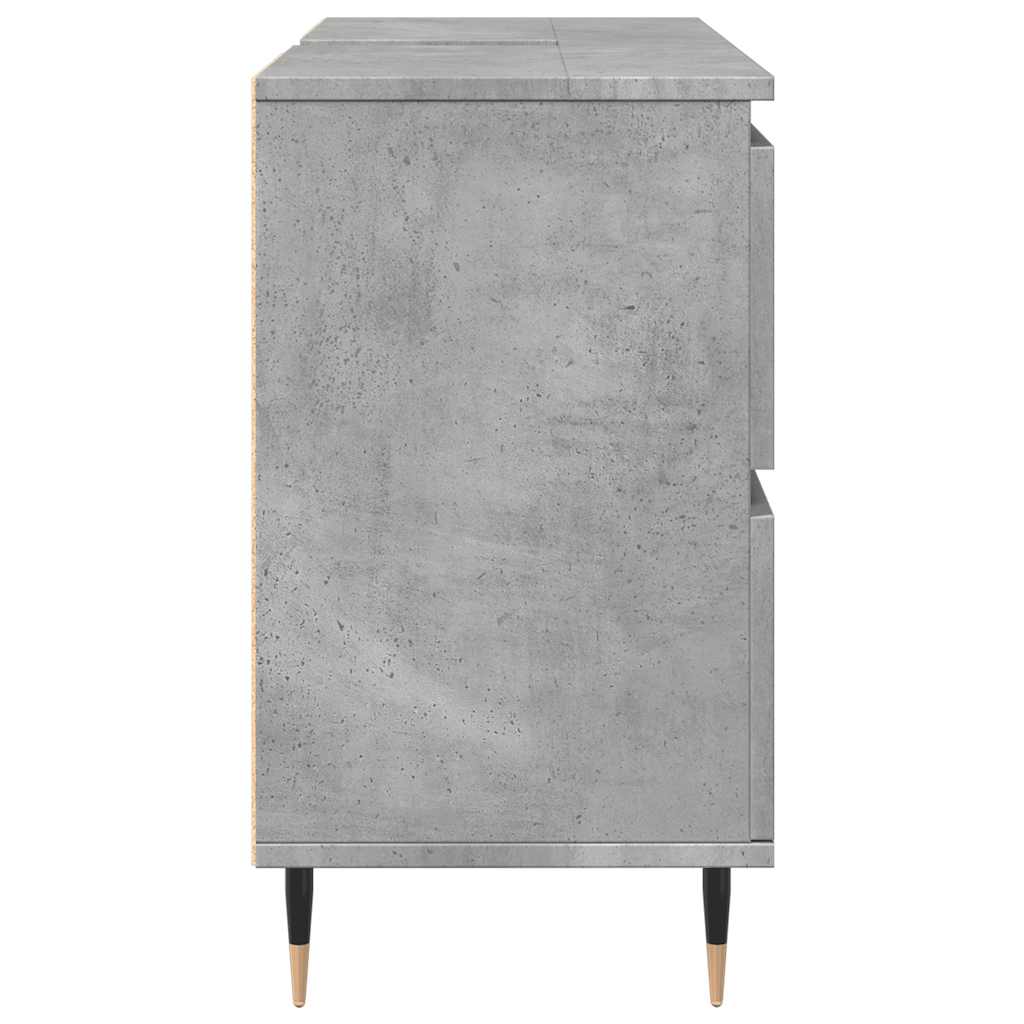 badeværelsesskab 80x33x60 cm konstrueret træ betongrå
