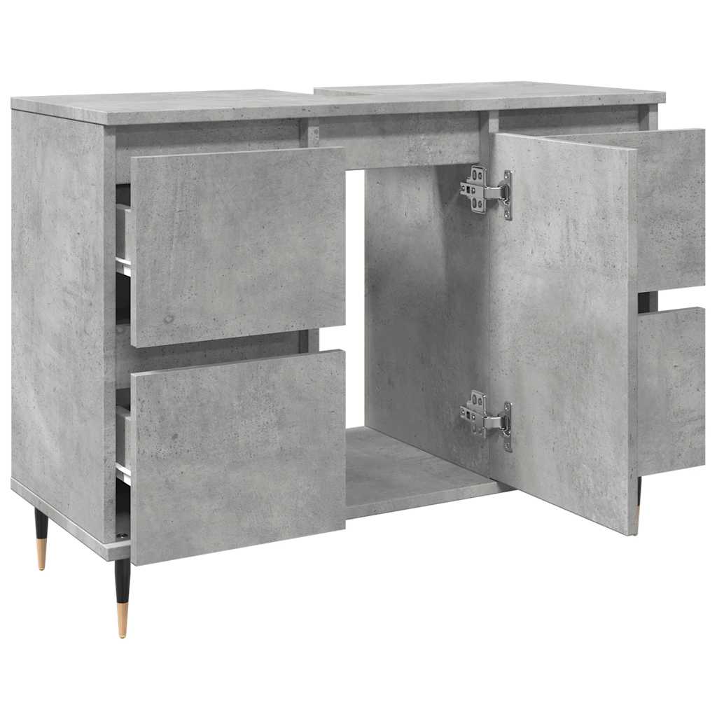 badeværelsesskab 80x33x60 cm konstrueret træ betongrå