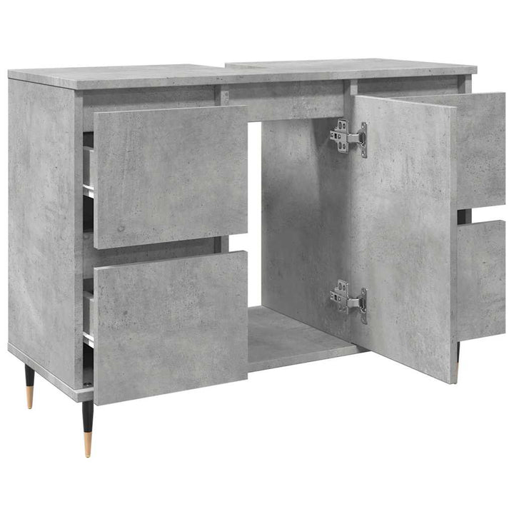 badeværelsesskab 80x33x60 cm konstrueret træ betongrå