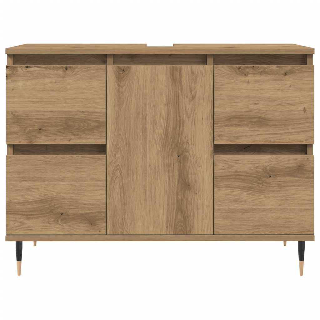 badeværelsesskab 80x33x60 cm konstrueret træ kunsteg