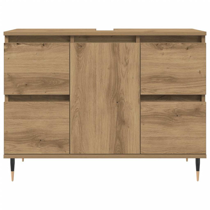 badeværelsesskab 80x33x60 cm konstrueret træ kunsteg