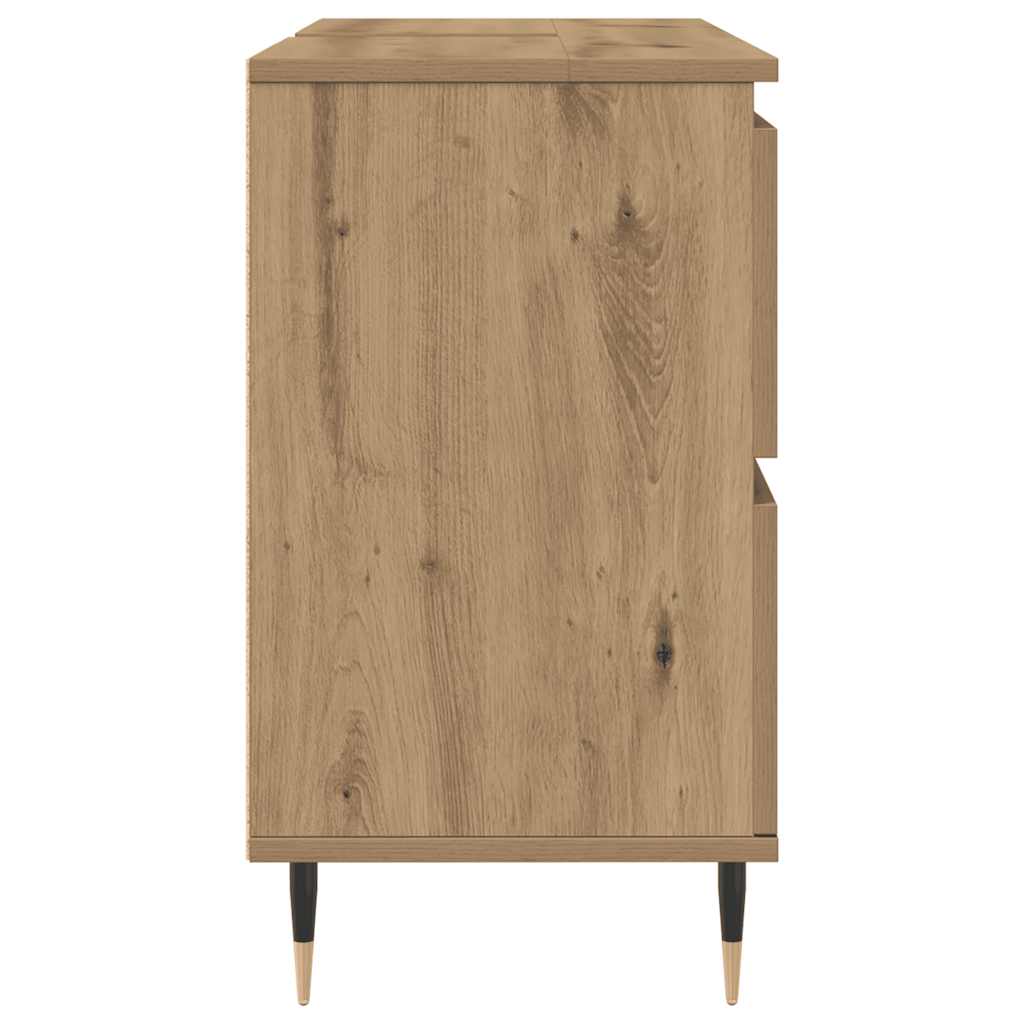 badeværelsesskab 80x33x60 cm konstrueret træ kunsteg