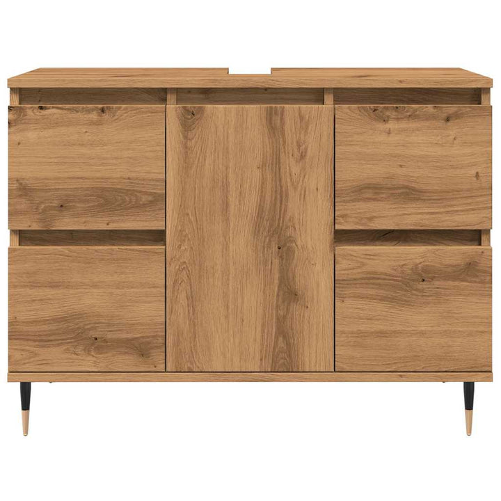 badeværelsesskab 80x33x60 cm konstrueret træ kunsteg