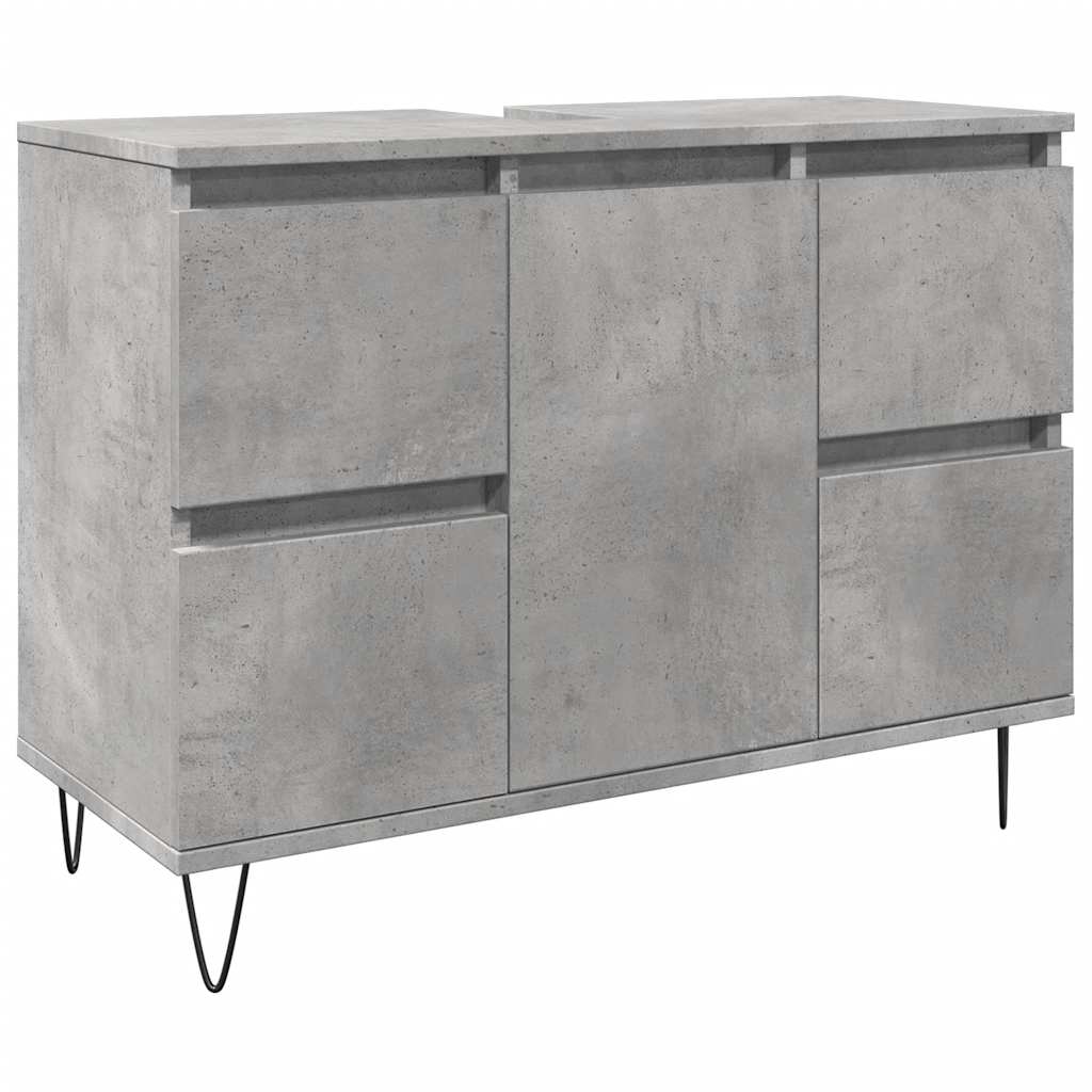 badeværelsesskab 80x33x60 cm konstrueret træ betongrå