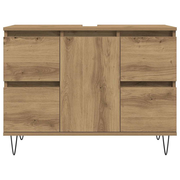 badeværelsesskab 80x33x60 cm konstrueret træ kunsteg