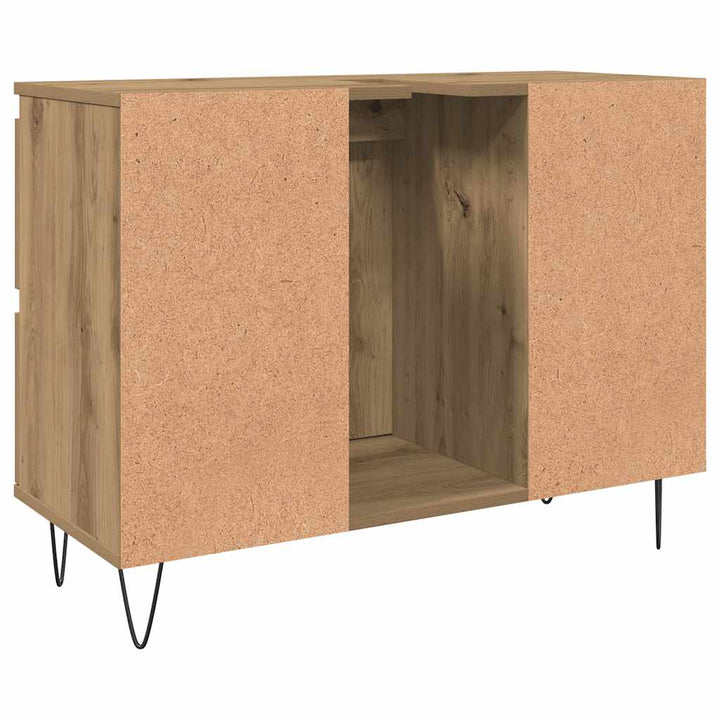 badeværelsesskab 80x33x60 cm konstrueret træ kunsteg