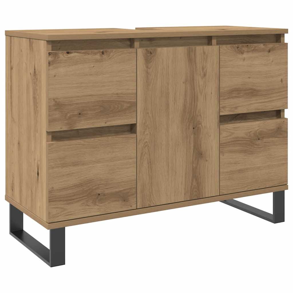 underskab til badeværelse 80x33x60 cm konstrueret træ kunsteg