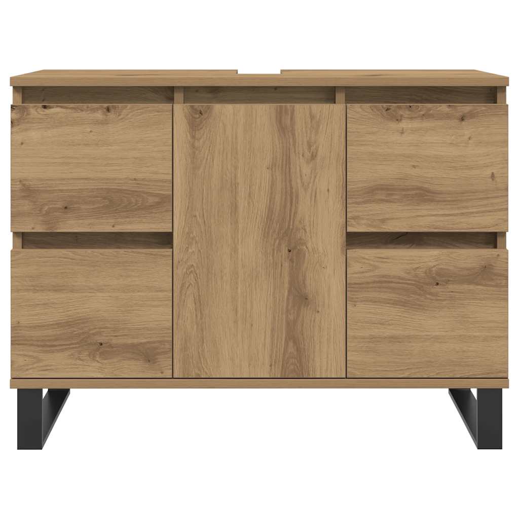 underskab til badeværelse 80x33x60 cm konstrueret træ kunsteg