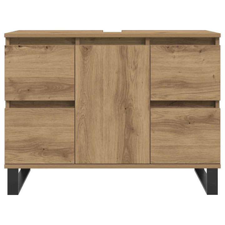 underskab til badeværelse 80x33x60 cm konstrueret træ kunsteg