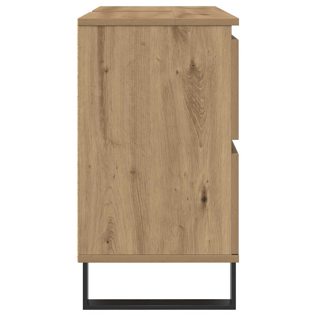underskab til badeværelse 80x33x60 cm konstrueret træ kunsteg