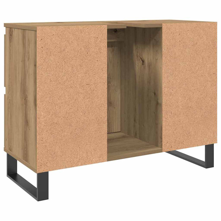 underskab til badeværelse 80x33x60 cm konstrueret træ kunsteg