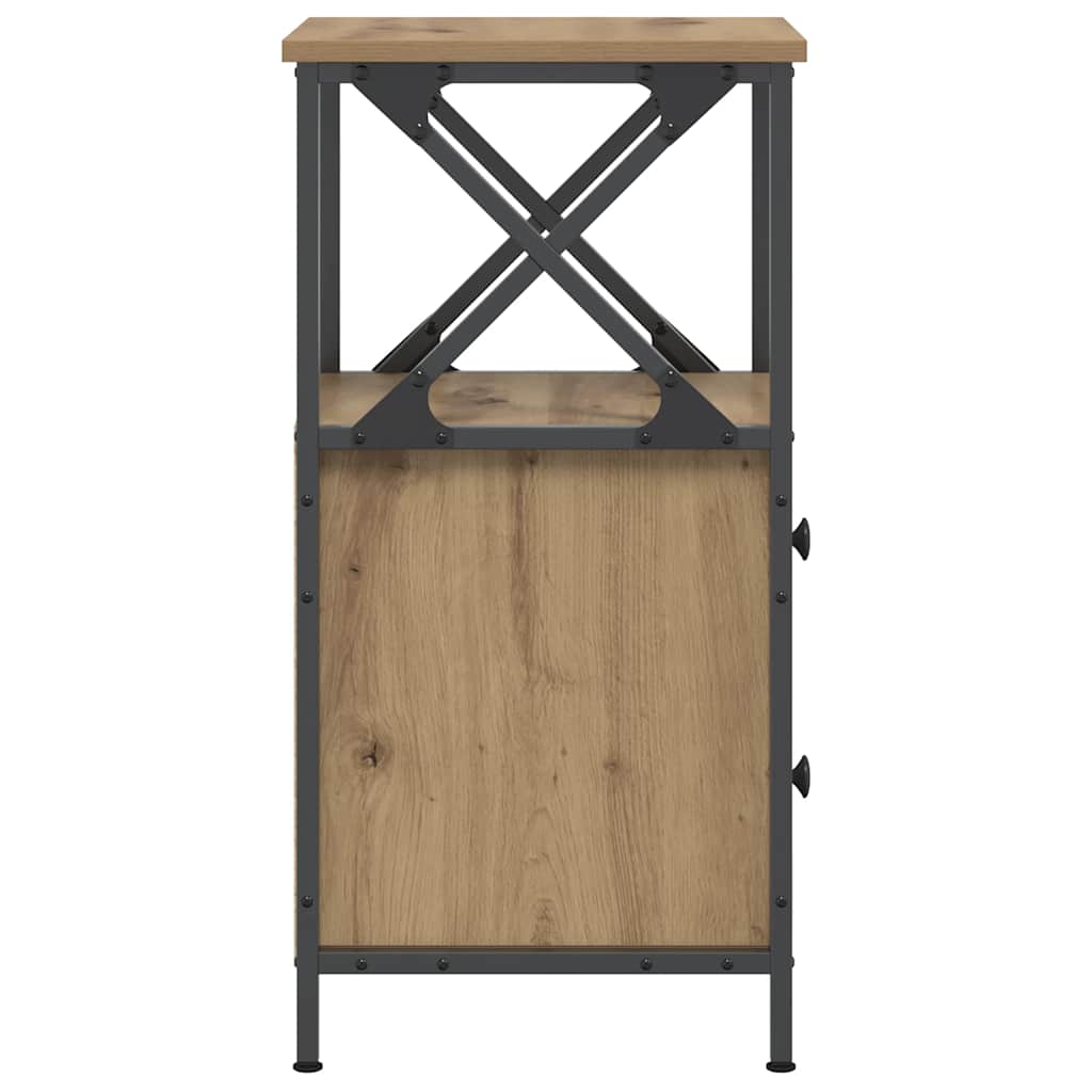 sengebord 34x35,5x70 cm konstrueret træ kunsteg