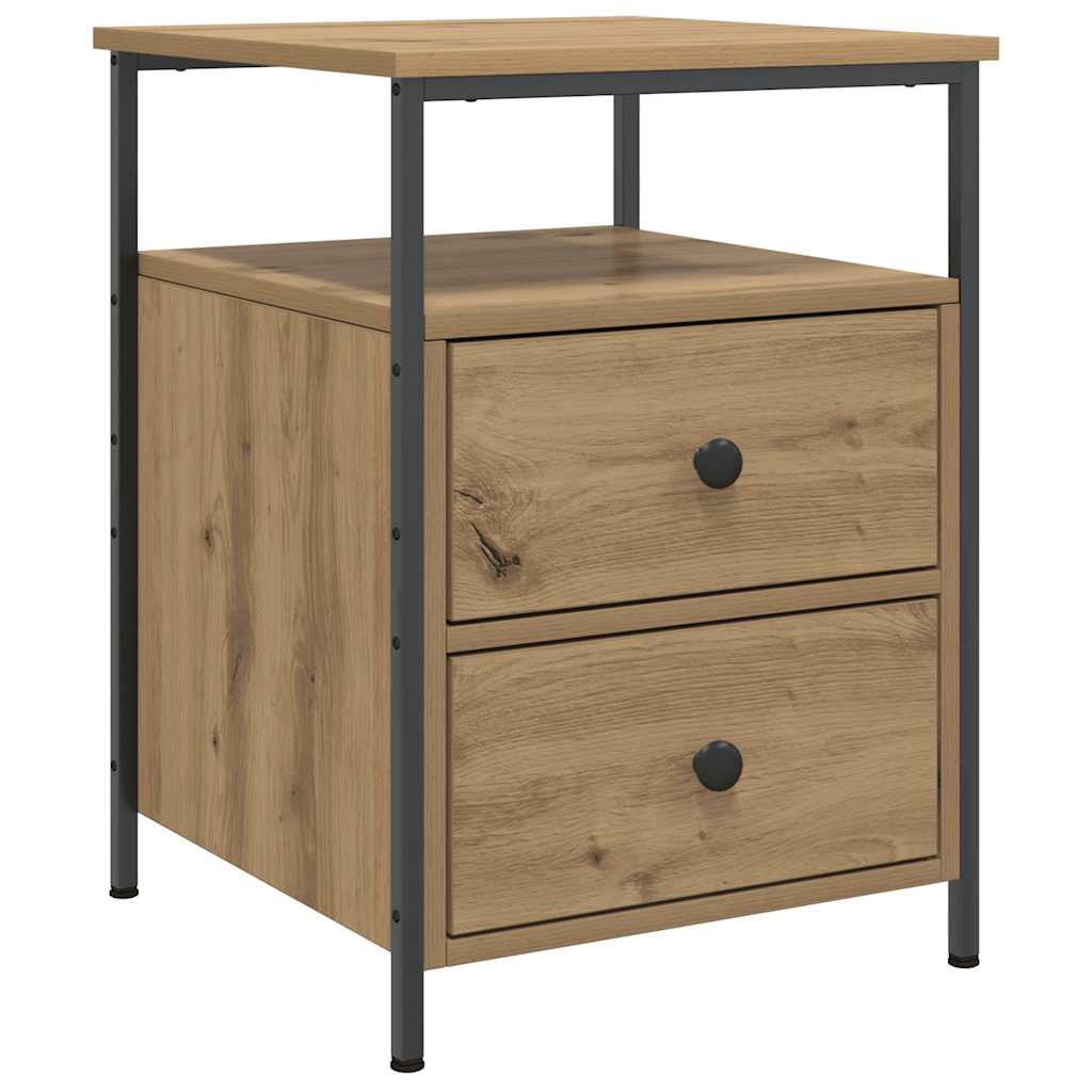 sengeborde 2 stk. 44x45x60 cm konstrueret træ kunsteg