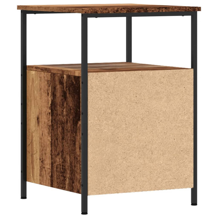 sengeborde 2 stk. 34x35,5x50 cm konstrueret træ antikt trælook