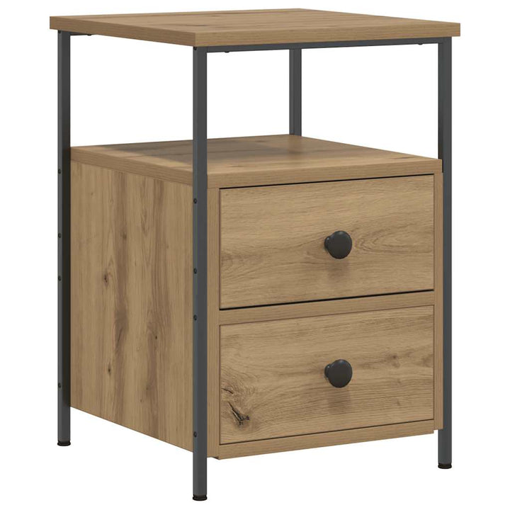 sengeborde 2 stk. 34x35,5x50 cm konstrueret træ kunsteg