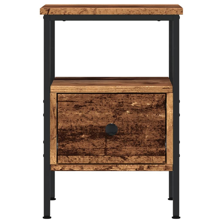 sengeborde 2 stk. 34x36x50 cm konstrueret træ gammelt trælook