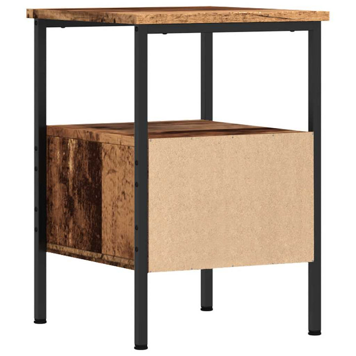 sengeborde 2 stk. 34x36x50 cm konstrueret træ gammelt trælook