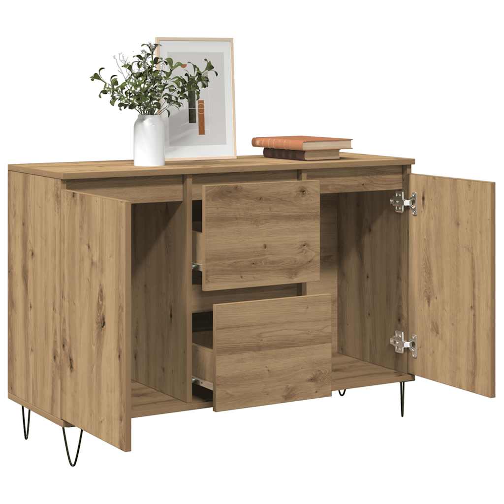 skænk 101,5x35x70 cm konstrueret træ kunsteg