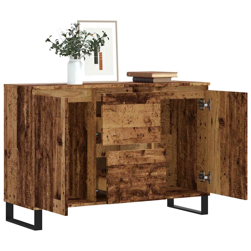 skænk 101,5x35x70 cm konstrueret træ gammelt trælook