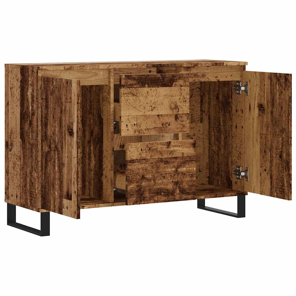 skænk 101,5x35x70 cm konstrueret træ gammelt trælook