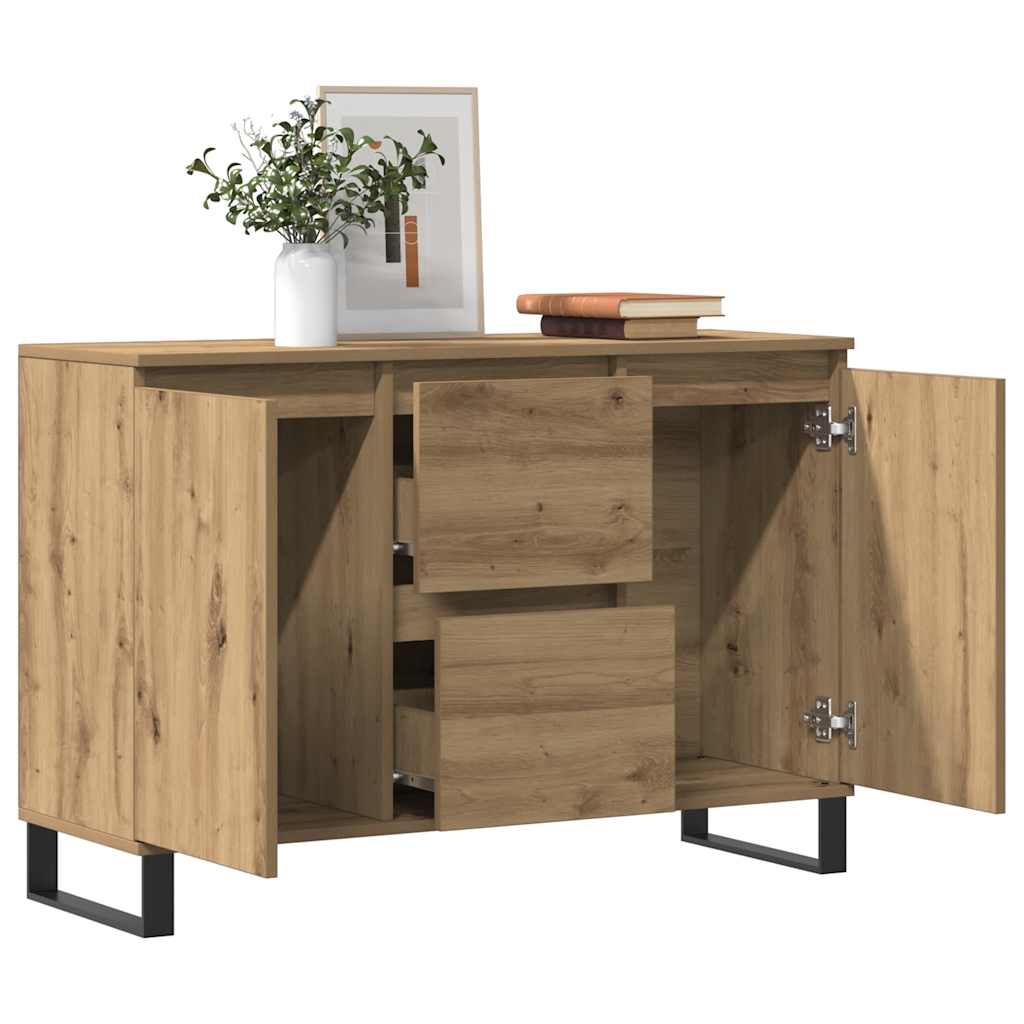 skænk 101,5x35x70 cm konstrueret træ kunsteg