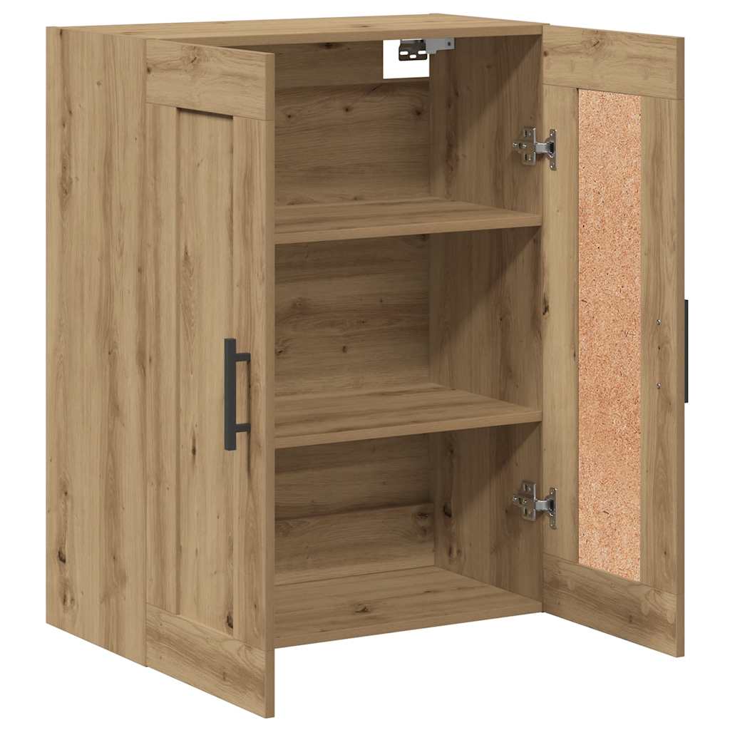 vægskab 69,5x34x90 cm konstrueret træ egetræsfarve