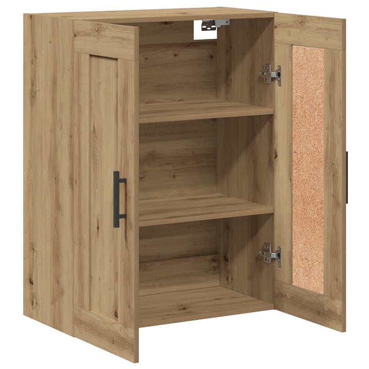 vægskab 69,5x34x90 cm konstrueret træ egetræsfarve