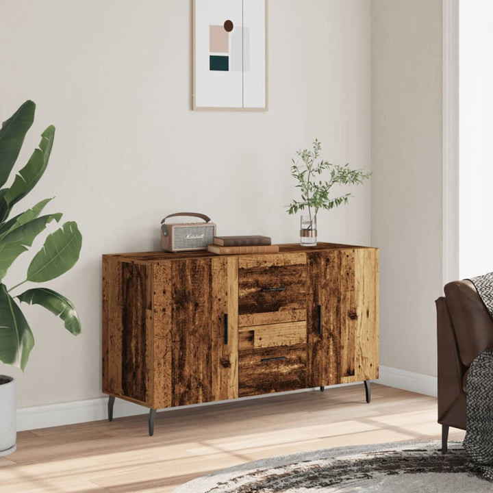 skænk 100x36x60 cm konstrueret træ gammelt træ-look