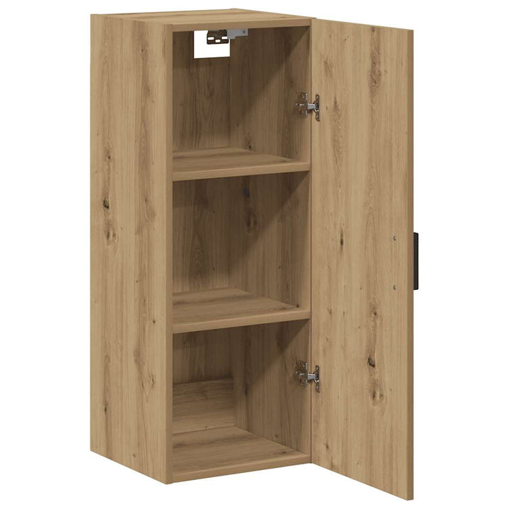 vægskab 34,5x34x90 cm konstrueret træ egetræsfarve