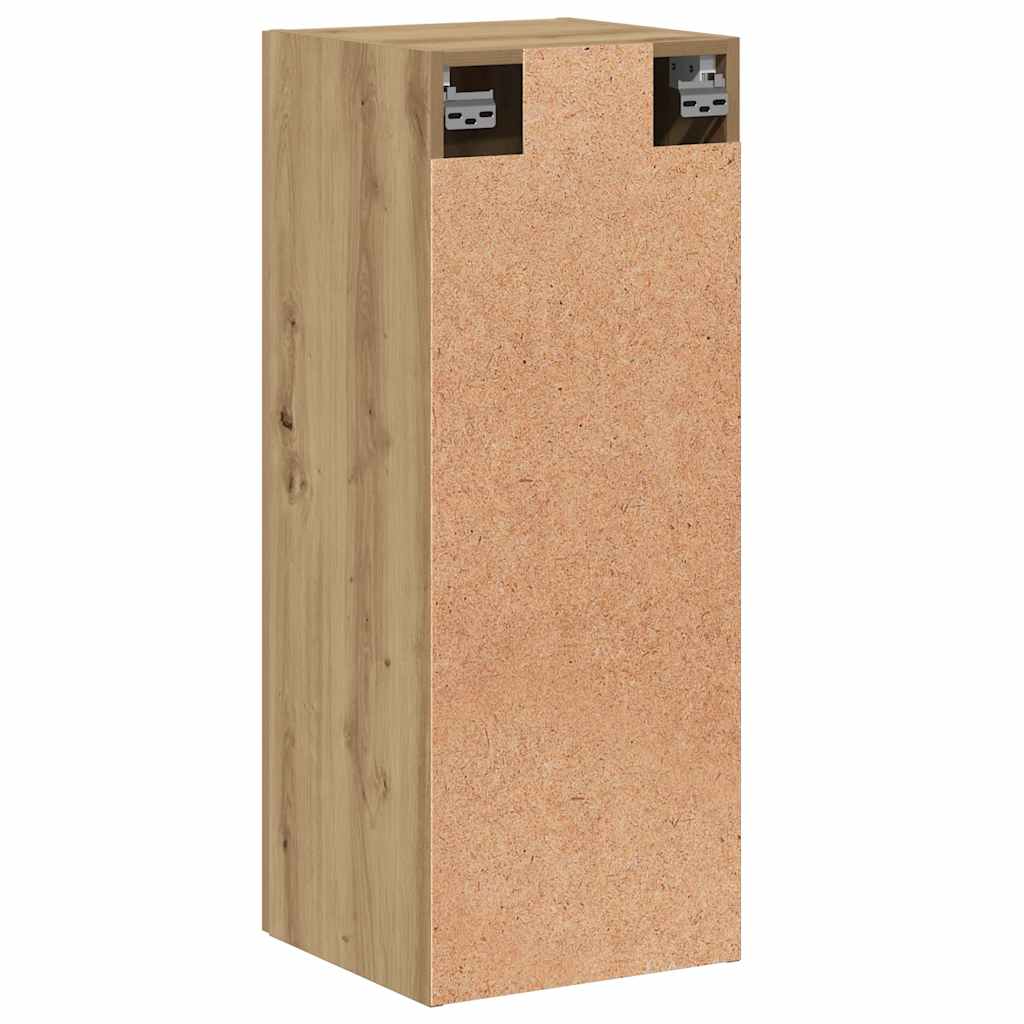 vægskab 34,5x34x90 cm konstrueret træ egetræsfarve