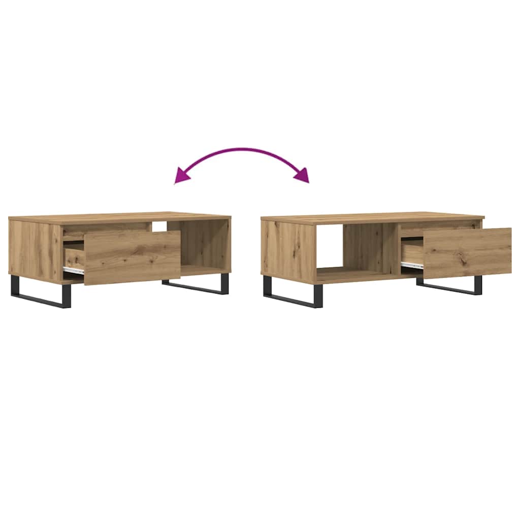 sofabord 90x50x36,5 cm konstrueret træ kunsteg