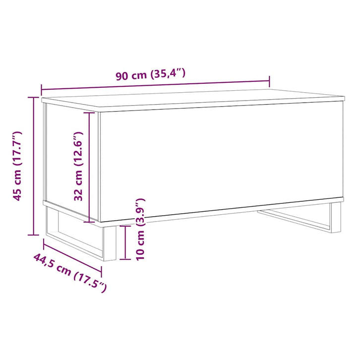 sofabord 90x44,5x45 cm konstrueret træ kunsteg