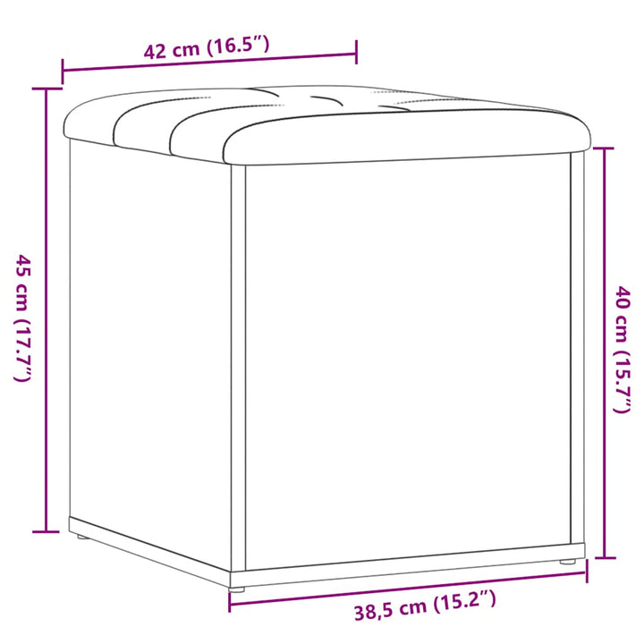 opbevaringsbænk 42x42x45 cm konstrueret træ antikt træ