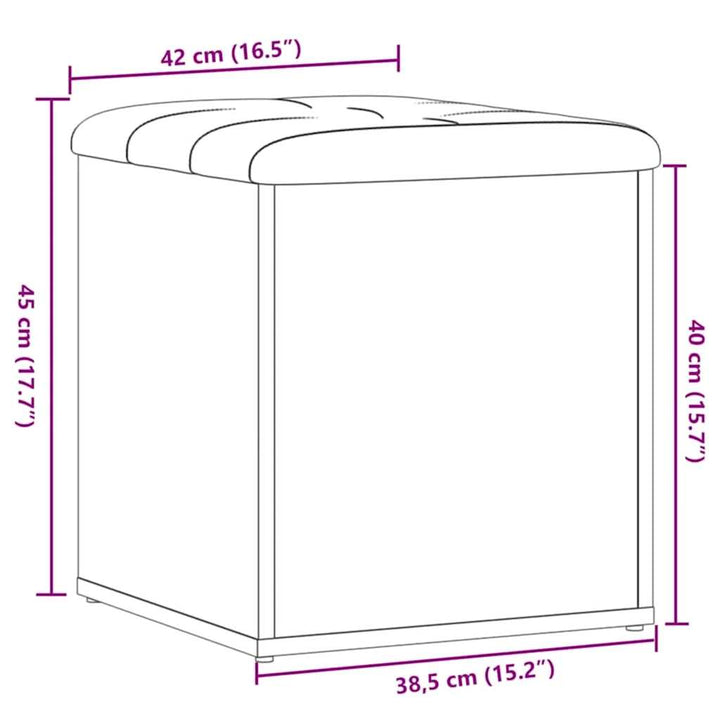 opbevaringsbænk 42x42x45 cm konstrueret træ kunsteg