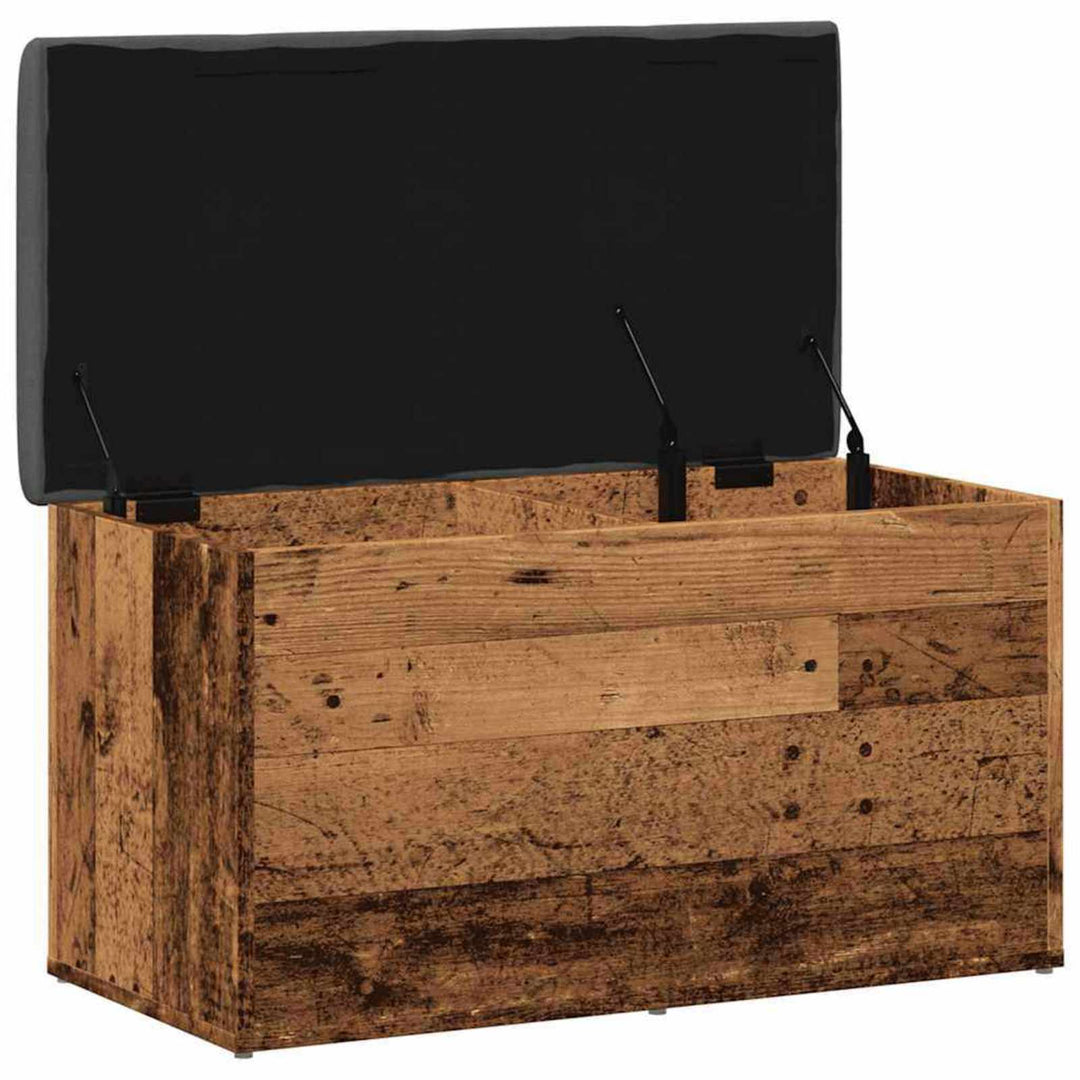 opbevaringsbænk 82x42x45 cm konstrueret træ antikt træ